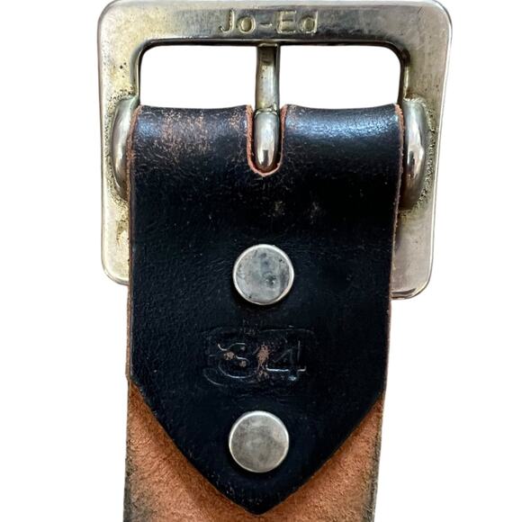 Vintage JOED Leather Belt with fur Pink Hearts and Brass Buckle  - Sz 34 - Picture 9 of 11